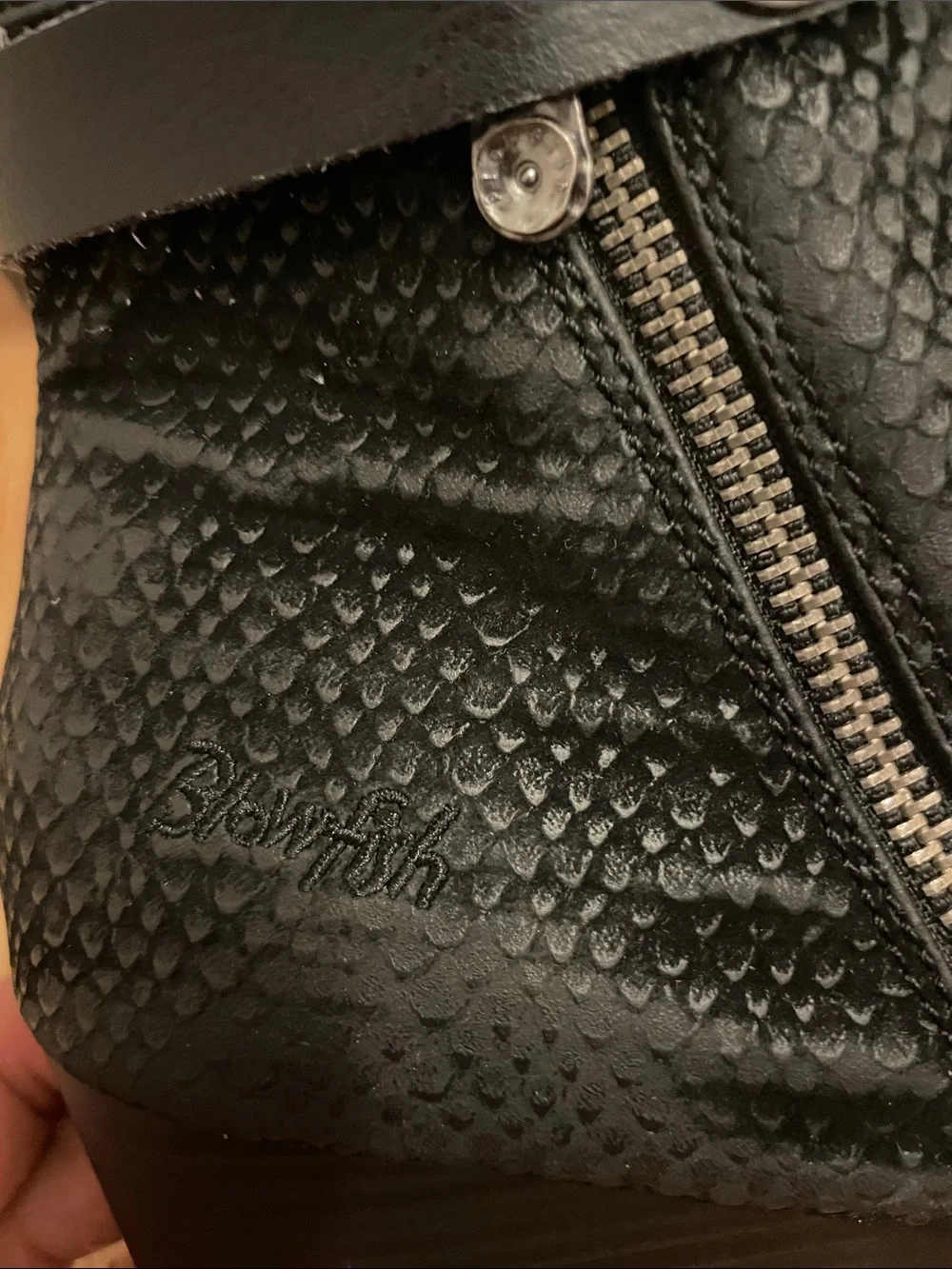 Blowfish Black Textured Ankle Booties with Side Zip